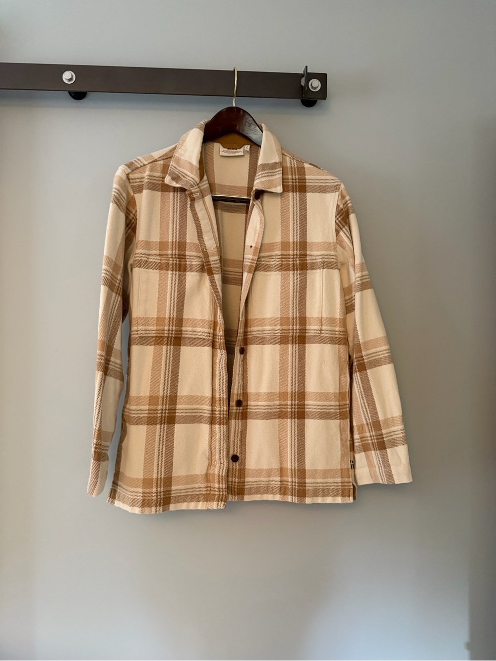 Fjallraven Beige and Brown Plaid Button-Down Shirt